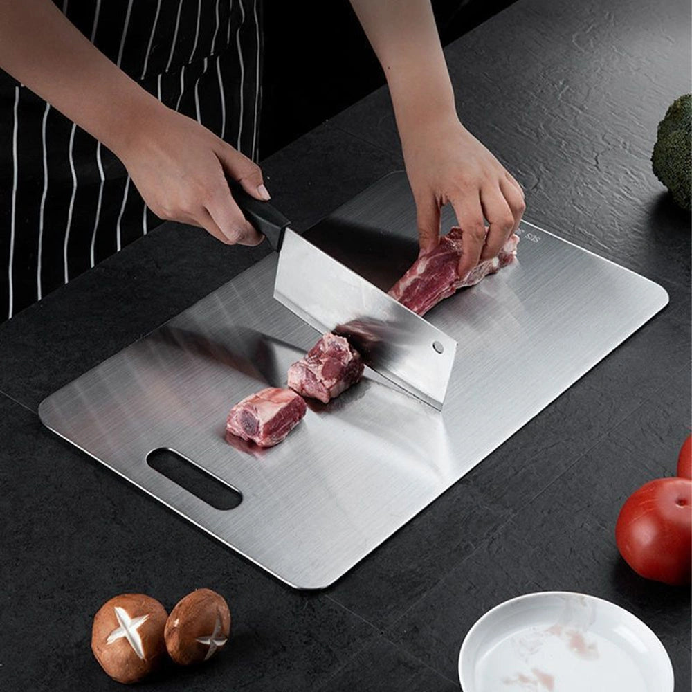 MDHAND 3-Piece Stainless Steel Cutting Board Set, Double-Sided Metal Chopping Boards