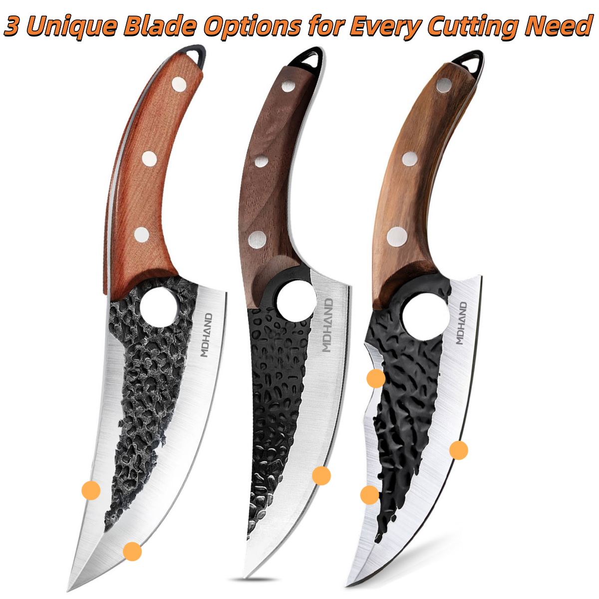MDHAND Kitchen Chef Knife Viking Knife with Sheath Japanese Forged Japan Knives Boning Knife Multipurpose Meat Knives Outdoor Camping BBQ Knife with Gift Box