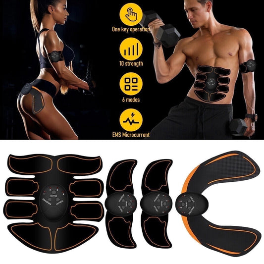 MDHAND Abs Stimulator for men and women, rechargeable EMS muscle toner with 6 workout modes for abdominal fitness training.