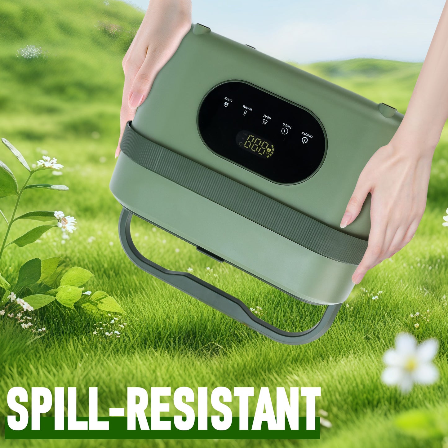 MDHAND heated lunch box for adults, cordless electric lunch box with battery power, portable food warmer for convenient meals.
