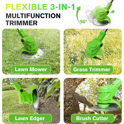 MDHAND cordless electric weed trimmer and edger with grass string cutter for lawn trimming and yard maintenance.
