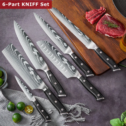 MDHAND 6-Piece Kitchen Knife Set, High Carbon Stainless Steel
