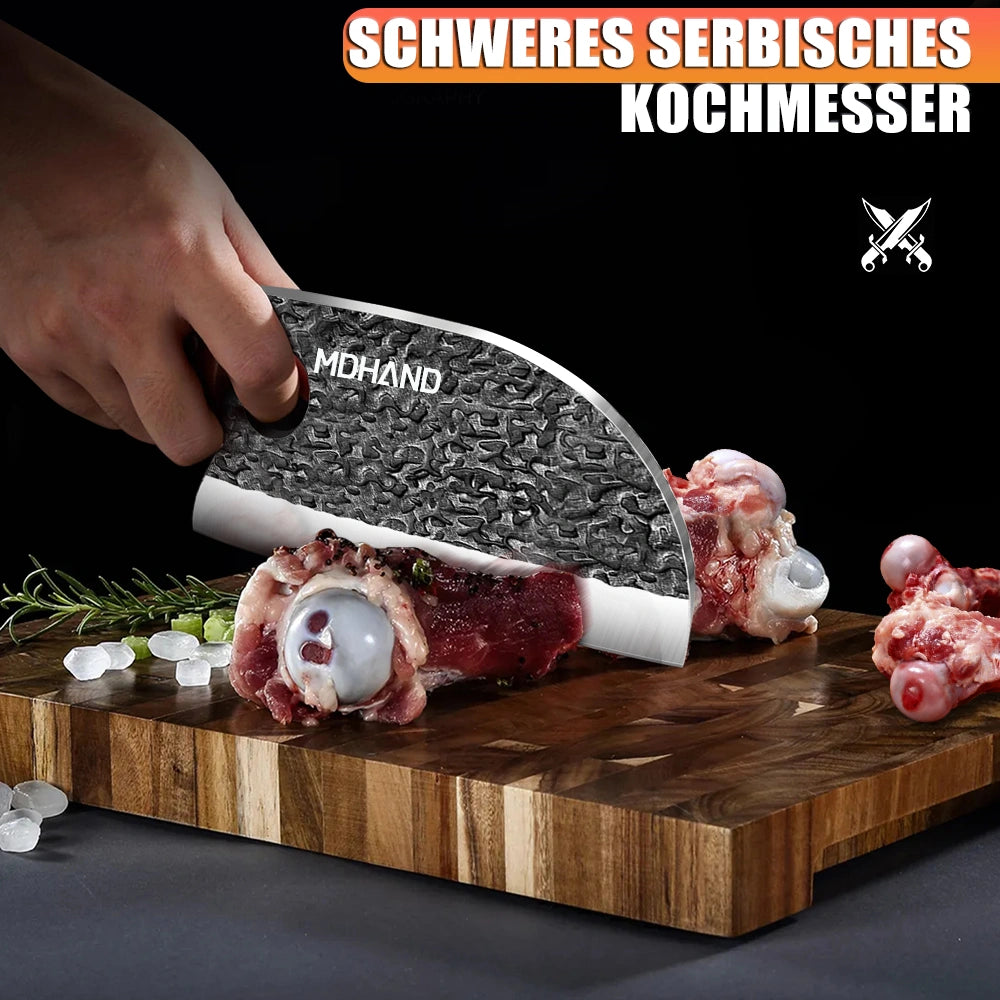 MDHAND Multifunctional Anti-Rust Forged Butcher Knife Set, with a knife sharpener