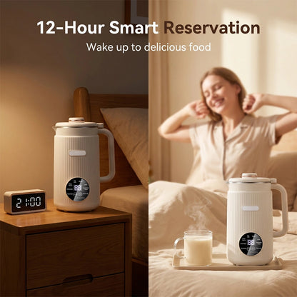 MDHAND 1.2L Automatic Nut Milk Maker, 11-in-1 Plant-Based Beverage Machine with 12 Blades, 40 oz Capacity