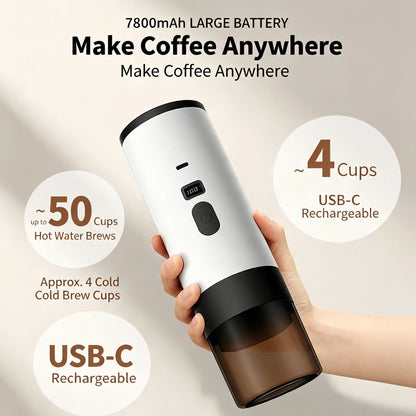 MDHAND Portable Coffee Maker, USB-C Rechargeable 3-in-1 Espresso Machine