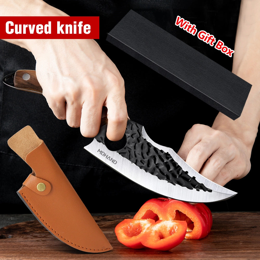 MDHAND Stainless Steel kitchen Knife, Ergonomic 4in Handle, Durable and Rust-Resistant