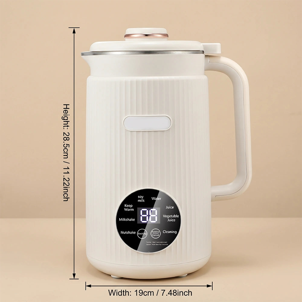 MDHAND 1.2L Automatic Nut Milk Maker, 11-in-1 Plant-Based Beverage Machine with 12 Blades, 40 oz Capacity