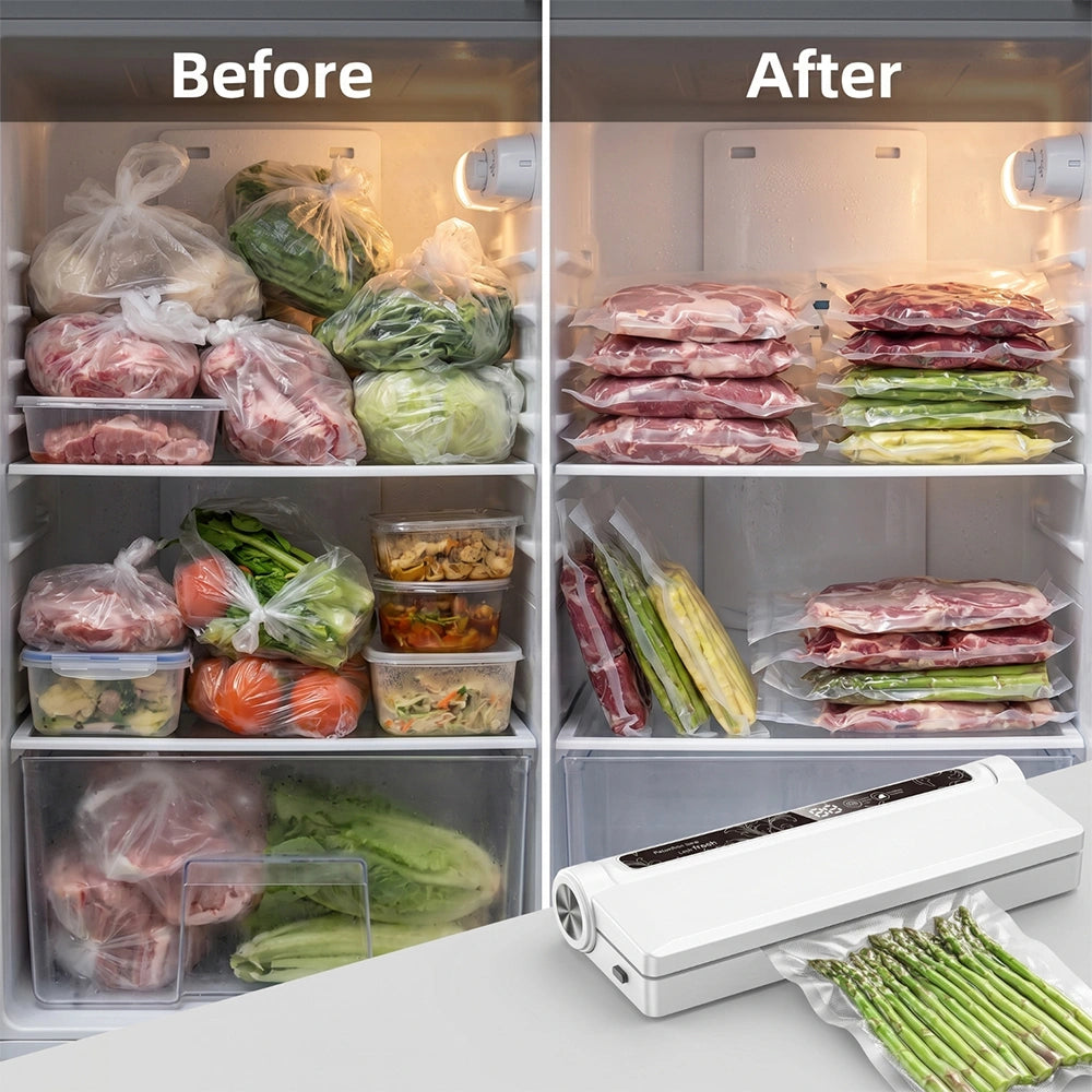 MDHAND Small Vacuum Sealer, 110V, Includes 20 Thick Textured Bags