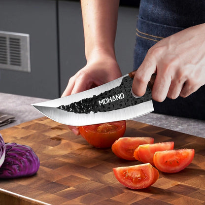 MDHAND Multifunctional Anti-Rust Forged Butcher Knife Set, with a knife sharpener