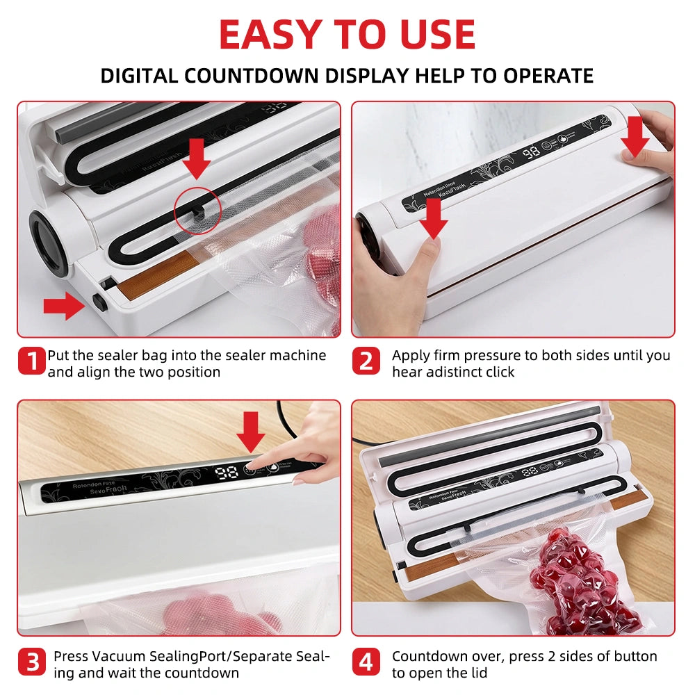 MDHAND Small Vacuum Sealer, 110V, Includes 20 Thick Textured Bags