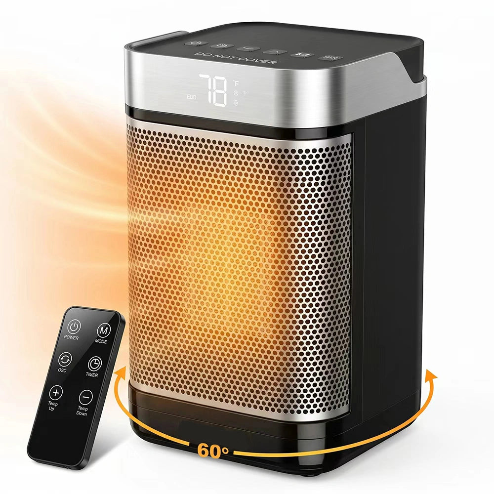 MDHAND 1500W Portable Space Heater, PTC Ceramic Heater with Thermal Sensor & ECO Mode
