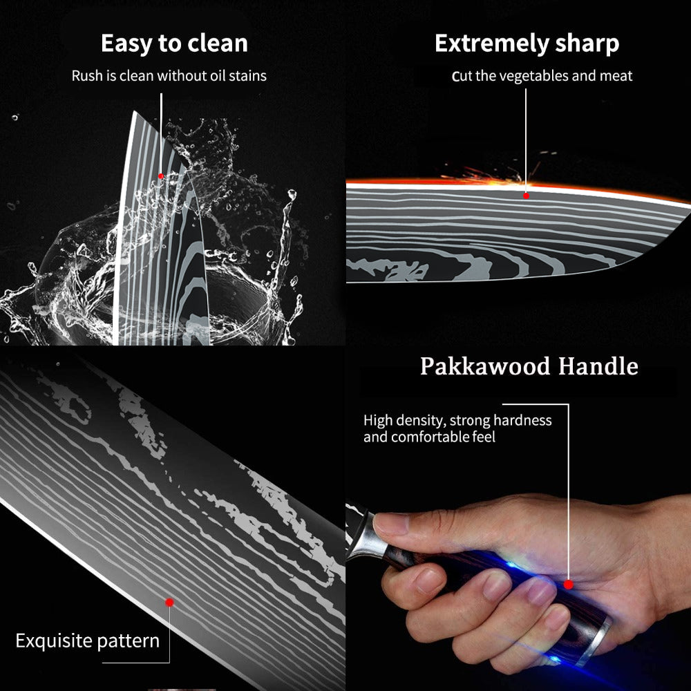 MDHAND 5" Sharp Meat Cleaver and Vegetable Kitchen Knife, High Carbon Stainless Steel, Multipurpose Chef Knife for Home and Kitchen with Ergonomic Handle