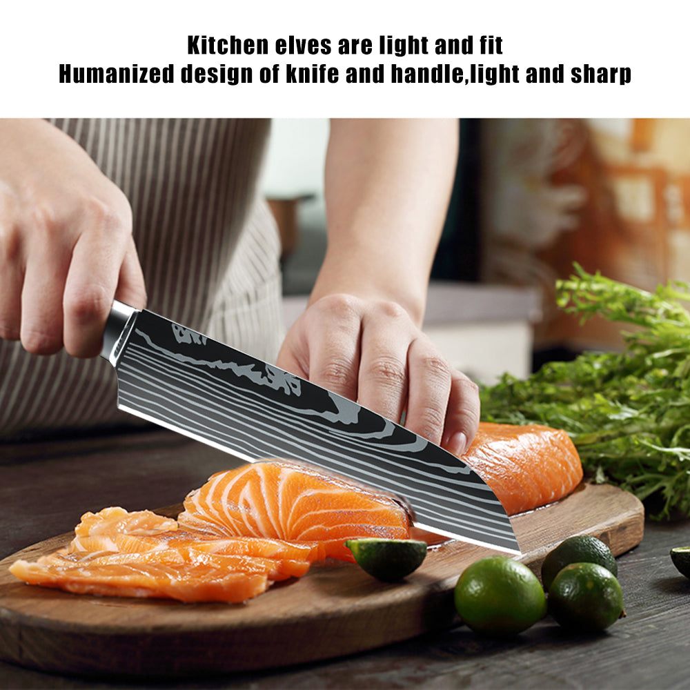 MDHAND 5" Sharp Meat Cleaver and Vegetable Kitchen Knife, High Carbon Stainless Steel, Multipurpose Chef Knife for Home and Kitchen with Ergonomic Handle