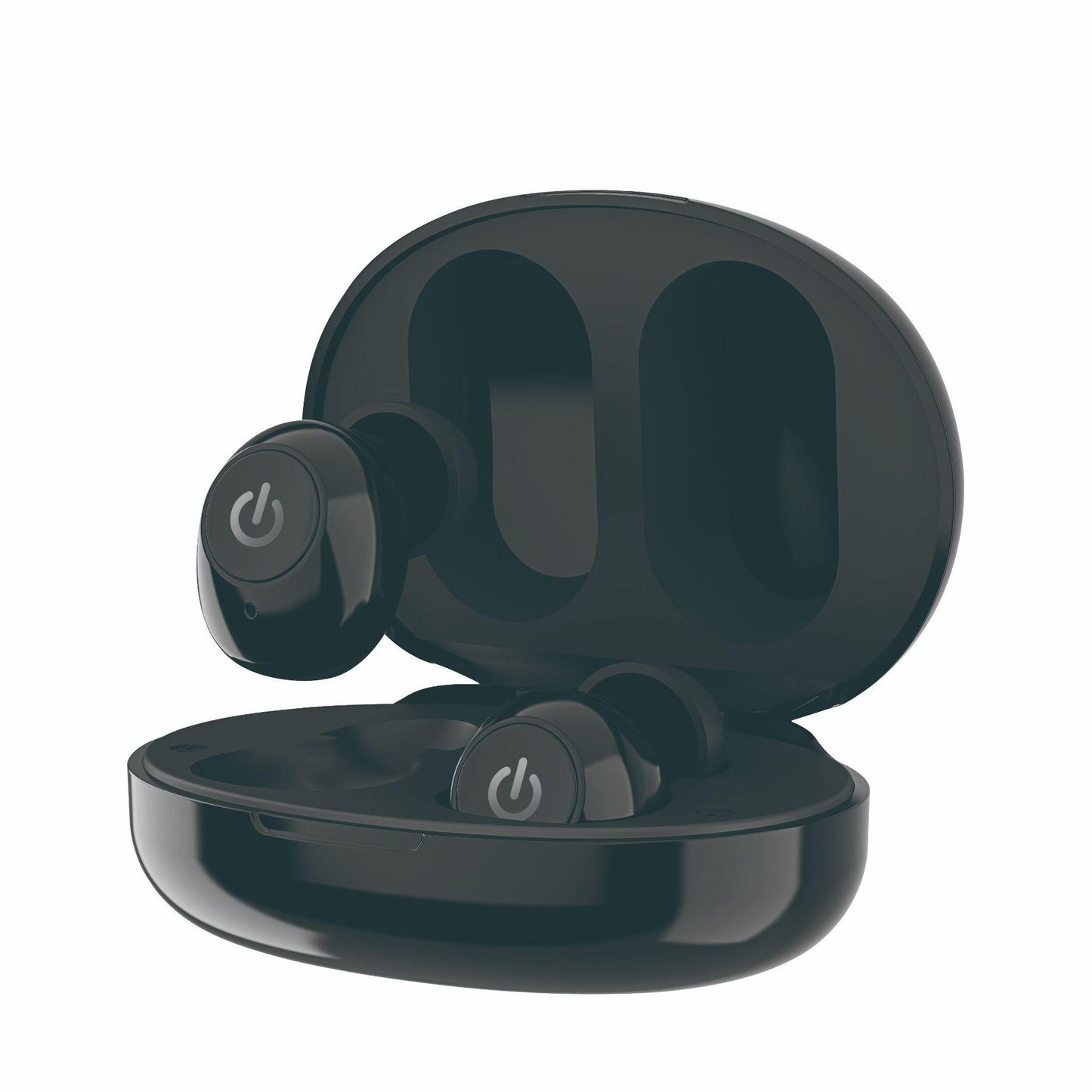 MDHAND sound amplification earbuds with in-ear design and sleek black finish, providing clear audio for enhanced listening.