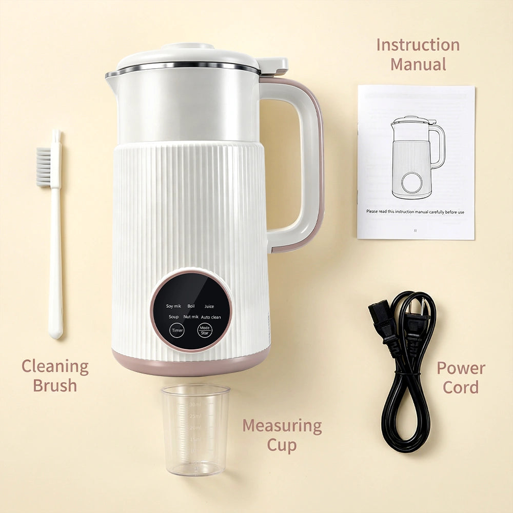 MDHAND 11-in-1 Automatic Nut Milk Maker, 27oz Plant-Based Soy Almond Oat Coconut Milk Machine, with Delay Start