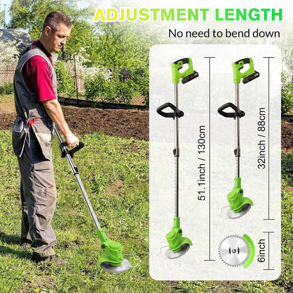 MDHAND cordless electric weed trimmer and edger with grass string cutter for lawn edging and yard maintenance.