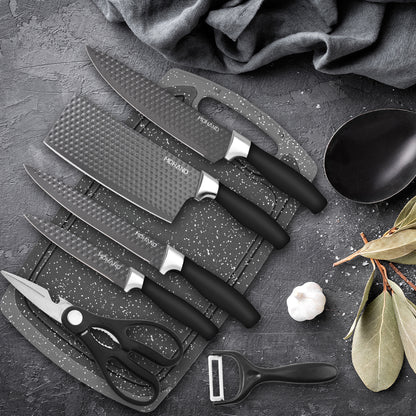 MDHAND 6-piece professional kitchen knife set with gift box, featuring sharp stainless steel chef and meat knives for cooking.