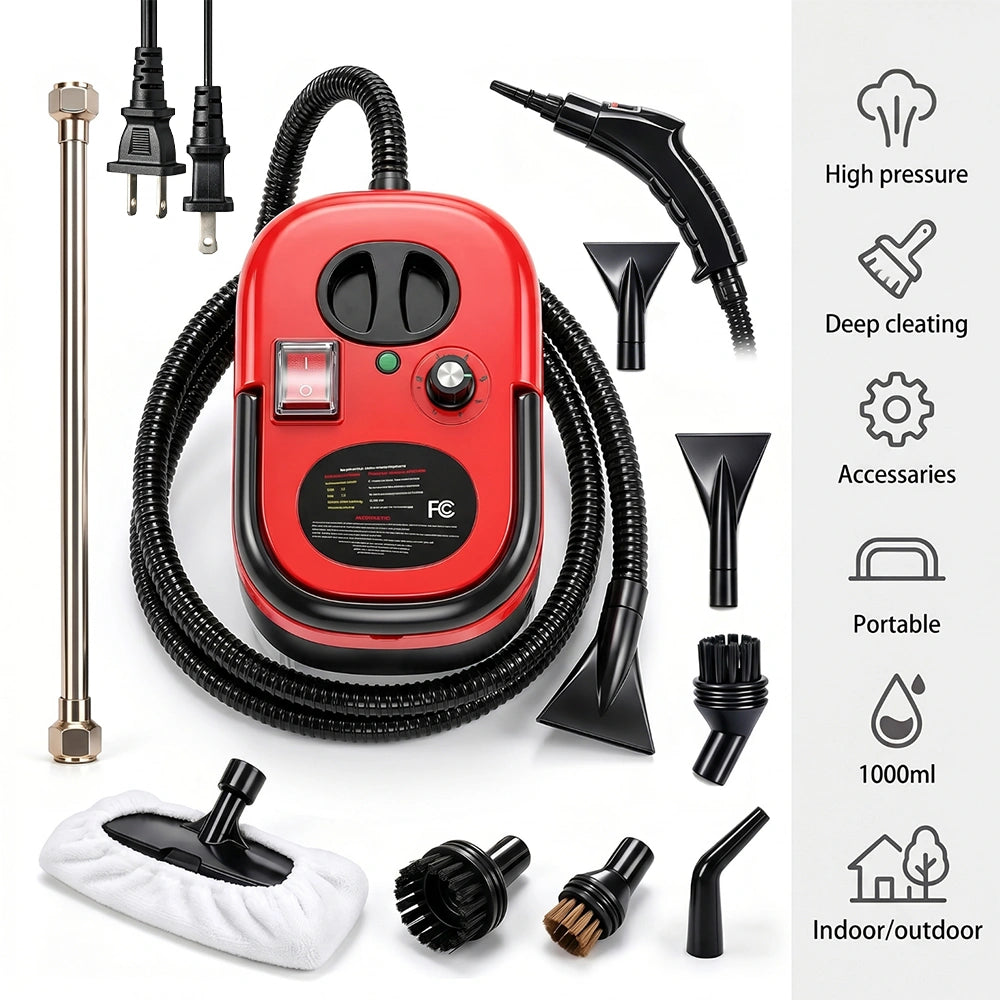 MDHAND 2500W Steam Cleaner, 1200ml Tank, 3 Bar Pressure, 212°F Steam