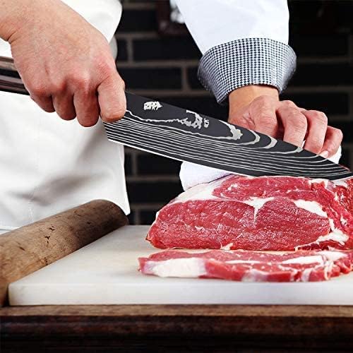 MDHAND 5-tlg Küchenmesser Set with stainless steel blades, including chef, bread, Santoku, vegetable knives, with comfortable handles