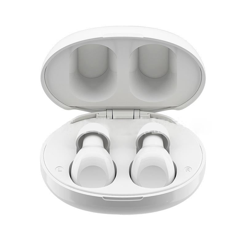 MDHAND sound amplification earbuds with sleek design, featuring in-ear style and adjustable ear tips for enhanced listening comfort.