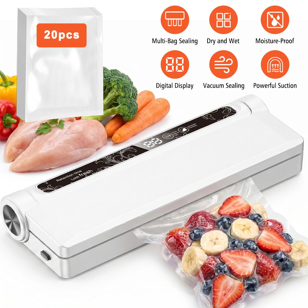 MDHAND Small Vacuum Sealer, 110V, Includes 20 Thick Textured Bags