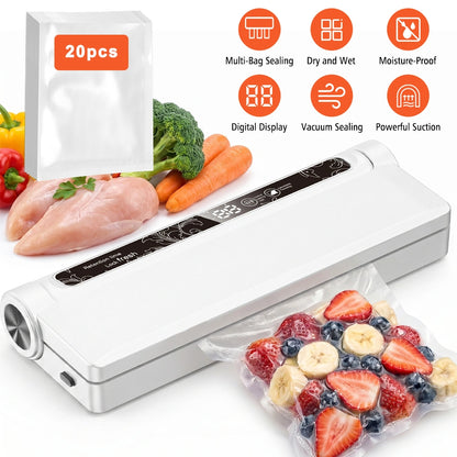 MDHAND Small Vacuum Sealer, 110V, Includes 20 Thick Textured Bags
