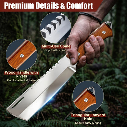 MDHAND 8 Inch Sanding Splitting Knife, Mirror Polished Stainless Steel Blade