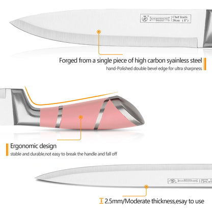 MDHAND 9-Piece Kitchen Knife Set, Sharpener