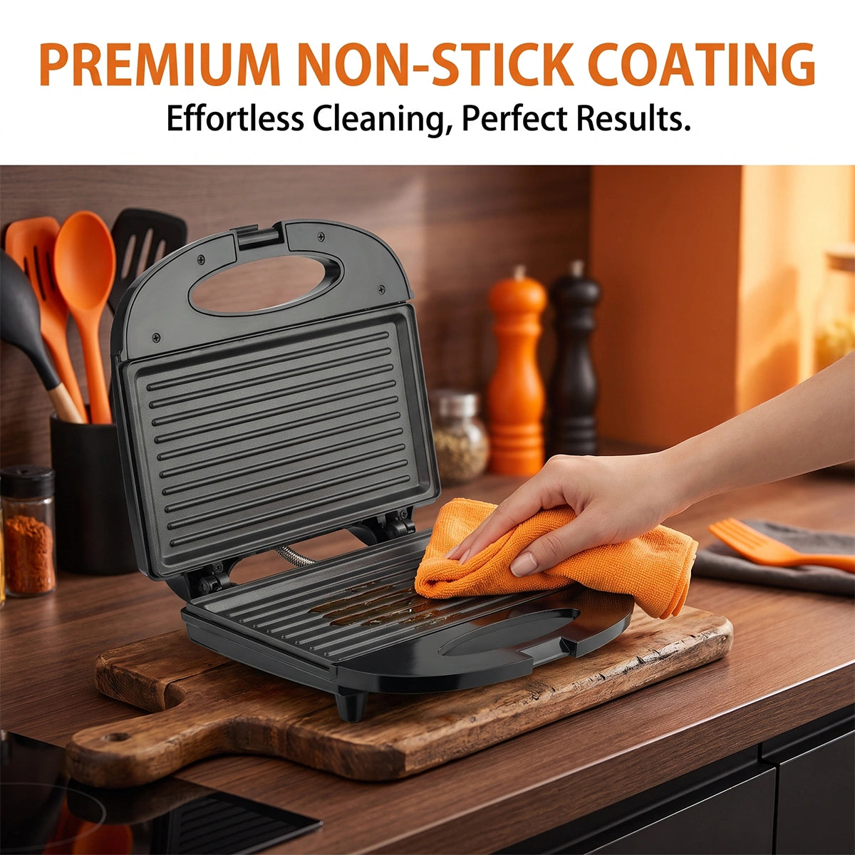 MDHAND Panini Press Grill, 850W Double-Sided Heating Sandwich Maker