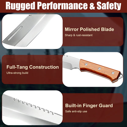 MDHAND 8 Inch Sanding Splitting Knife, Mirror Polished Stainless Steel Blade