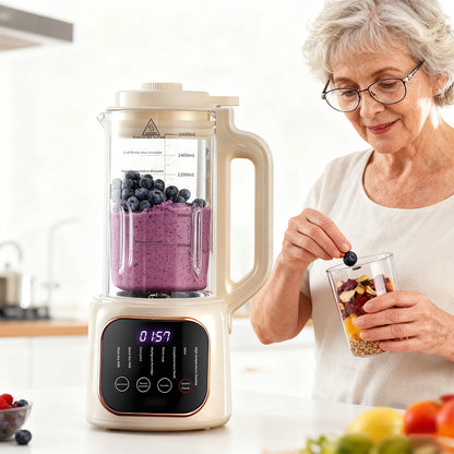 MDHAND 1.6L Nut Milk Maker, 48-Blade Plant-Based Milk Machine, 11 Functions