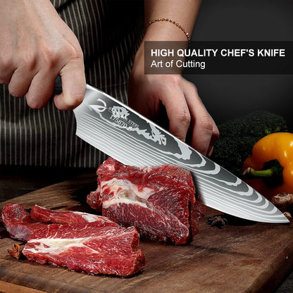 MDHAND 6-Piece Kitchen Knife Set, High Carbon Stainless Steel