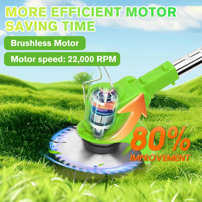 MDHAND cordless electric weed eater with string trimmer and lawn edger for yard grass trimming and yard maintenance.
