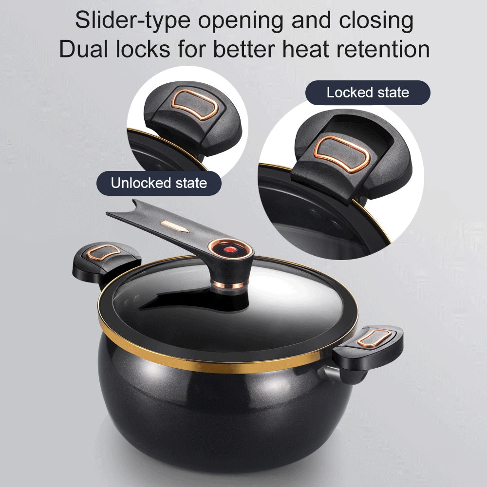 MDHAND 8.5 Quart Enamel Pressure Cooker, Dutch Oven Pot