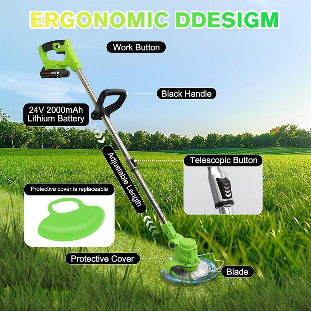 MDHAND cordless electric weed trimmer and edger with lawn grass cutter, lightweight string mower for yard maintenance.