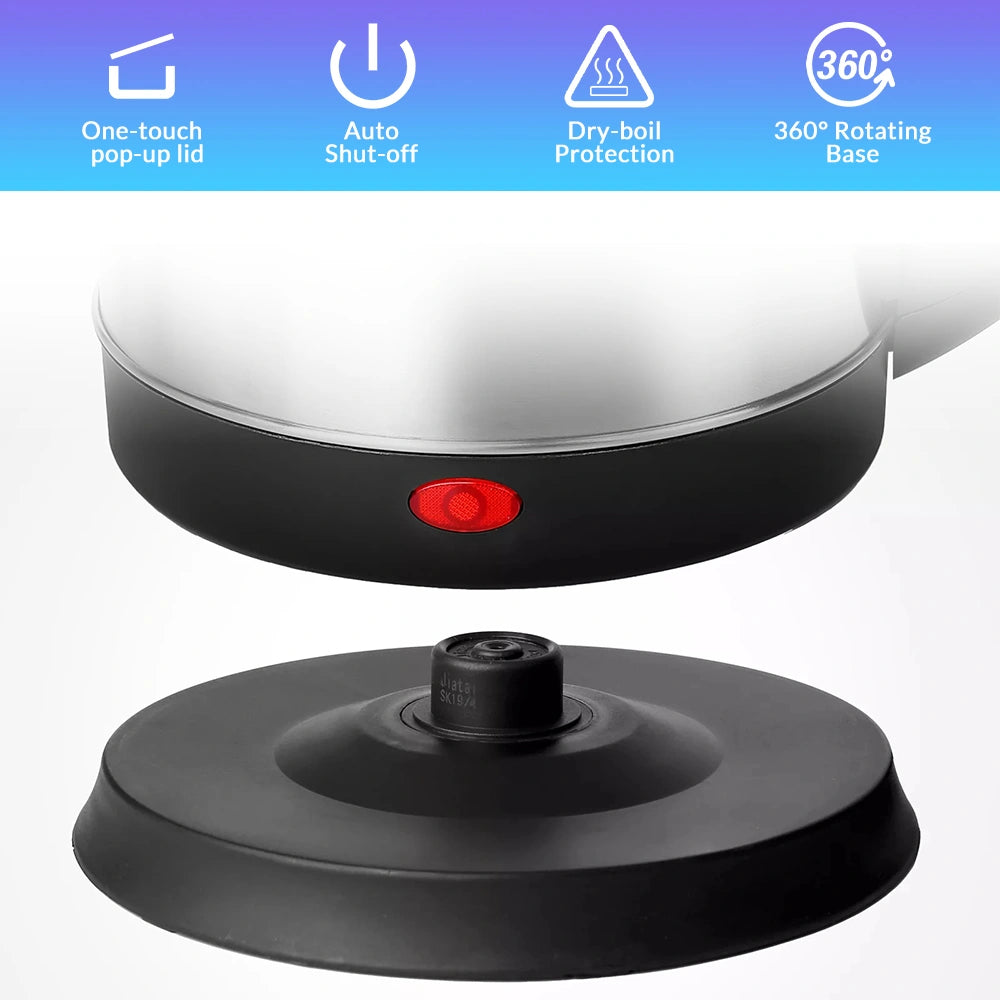 2.0L Stainless Steel Electric Kettle, 110V 1000W Fast Boil Water Boiler