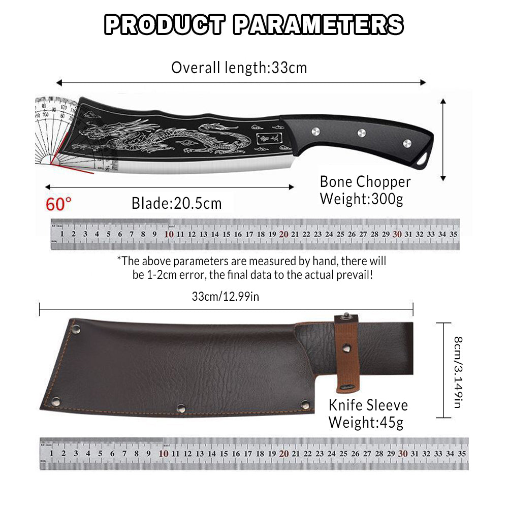 MDHAND Chef Knife, Boning Knife Hand Forged High Carbon Steel Butcher Knife For BBQ Home Kitchen Restaurant Cooking Camping
