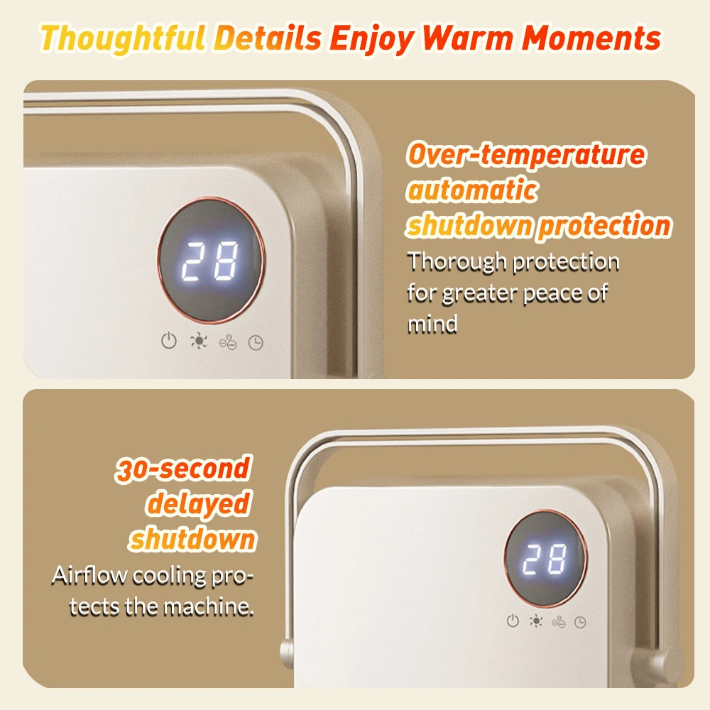 MDHAND Wall Mount Space Heater, Ceramic Fast Heating with Remote, Timer, Dual Towel Rack