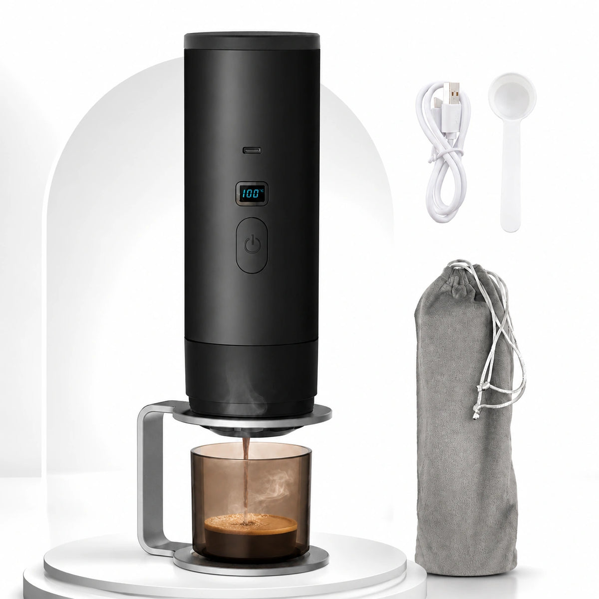 MDHAND Portable Coffee Maker, USB-C Rechargeable 3-in-1 Espresso Machine