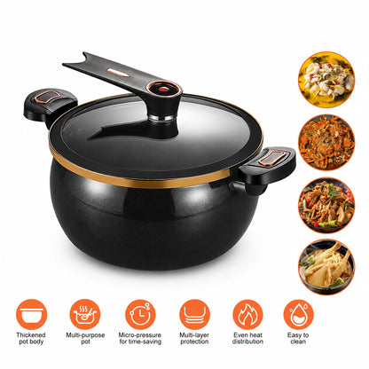 MDHAND 8.5 Quart Enamel Pressure Cooker, Dutch Oven Pot