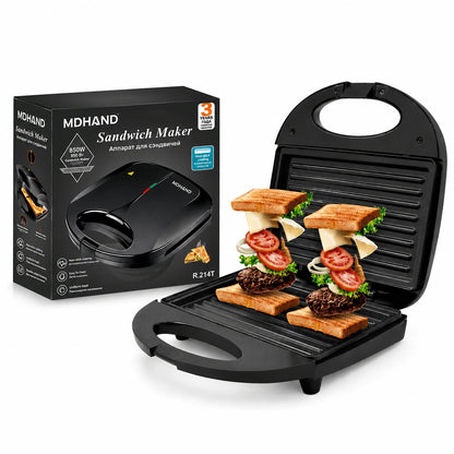 MDHAND Panini Press Grill, 850W Double-Sided Heating Sandwich Maker