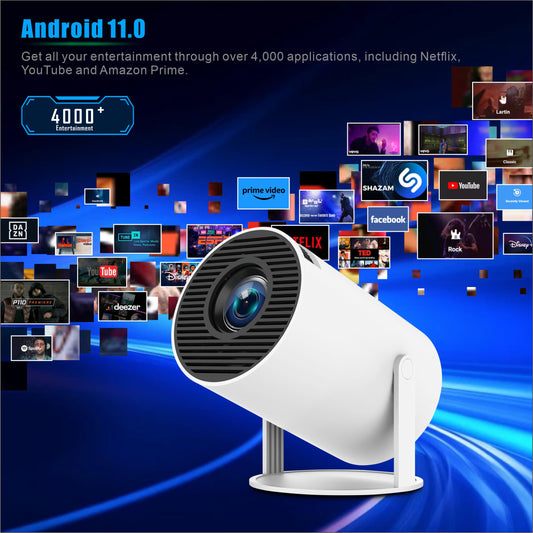 Mini MAHAND projector with WiFi, Bluetooth, full HD support, auto keystone correction, wall mount, portable for bedroom or outdoor use