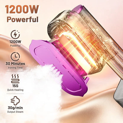 MDHAND 1200W Travel Steam Iron, 190ml Water Tank, 6 Modes