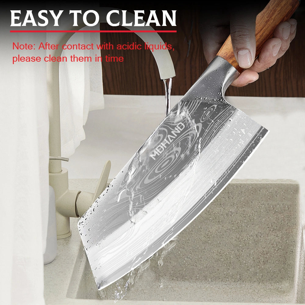 8 inch Meat Cleaver Knife ,MDHAND Vegetable and Butcher Knife ,German High Carbon Stainless Steel