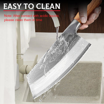 8 inch Meat Cleaver Knife ,MDHAND Vegetable and Butcher Knife ,German High Carbon Stainless Steel