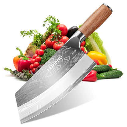 8 inch Meat Cleaver Knife ,MDHAND Vegetable and Butcher Knife ,German High Carbon Stainless Steel