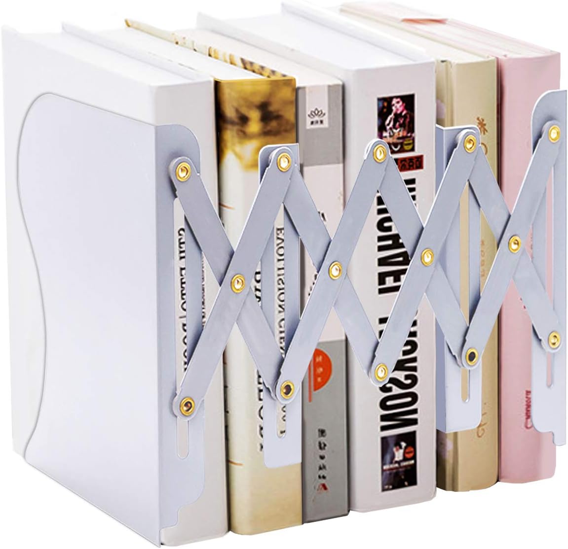 MDHAND Adjustable Bookend and Desk Organizer holder for office, holding books, papers, and magazines up to 19 inches.