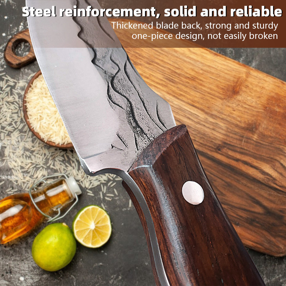 MDHAND Full Tang Fixed Blade Outdoor Knife with Wooden Handle & Leather Sheath ¨C Sharp Stainless Steel Blade for Camping, Hiking, Fishing, Backpacking & Everyday Use