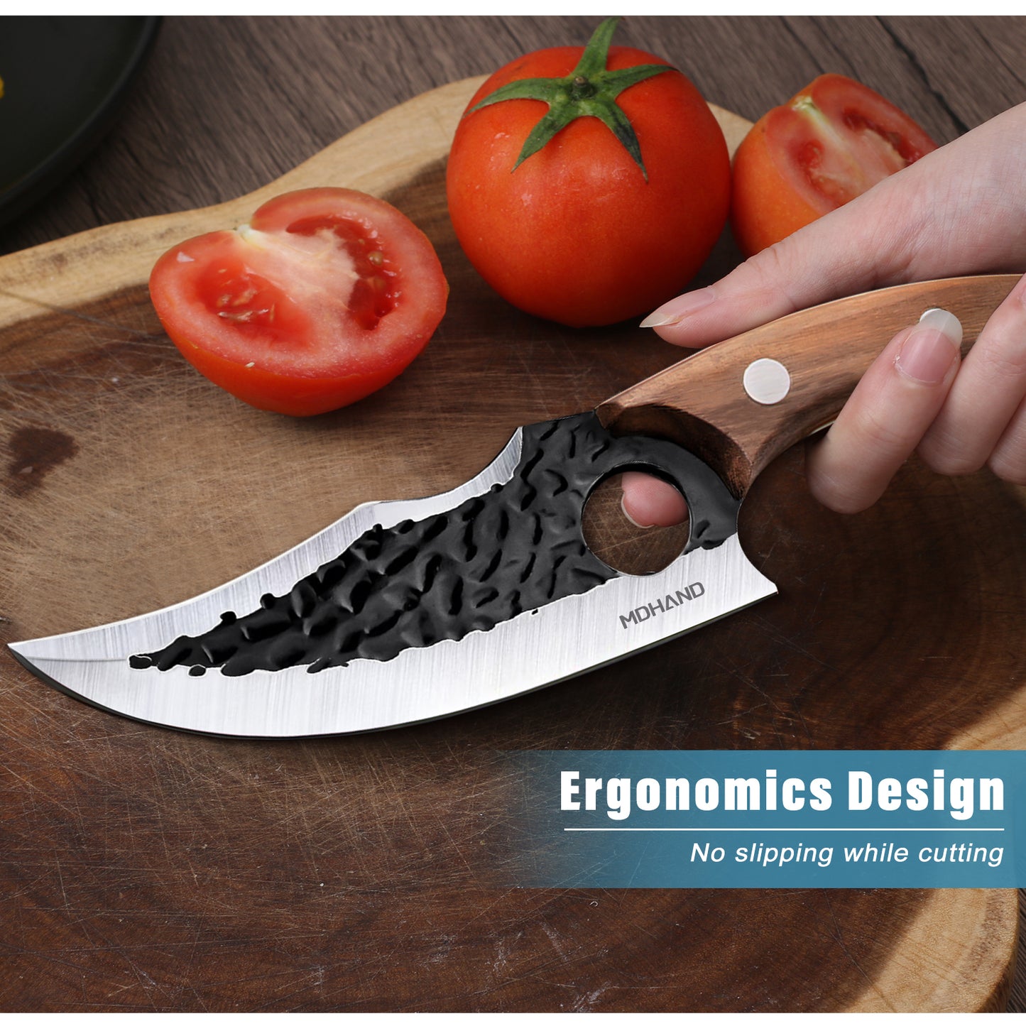MDHAND Kitchen Chef Knife Viking Knife with Sheath Japanese Forged Japan Knives Boning Knife Multipurpose Meat Knives Outdoor Camping BBQ Knife with Gift Box
