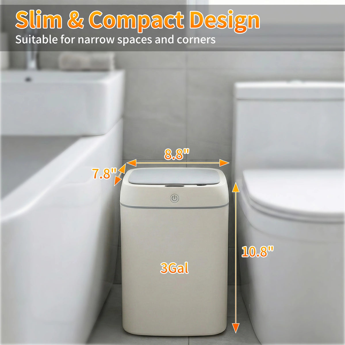MDHAND 3 Gal Smart Trash Can, Motion Sensor, Touchless Lid